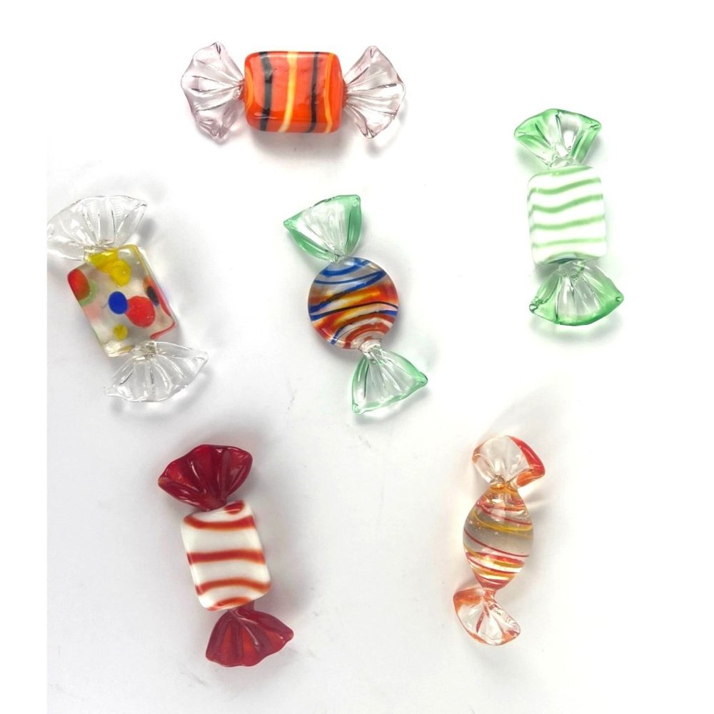 Vintage Murano Glass Italian Candy 6 Piece Set